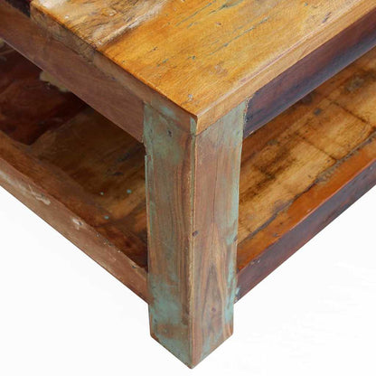 Tavolino da Caffè in Legno Massello di Recupero 90x45x35 cm | homemem39