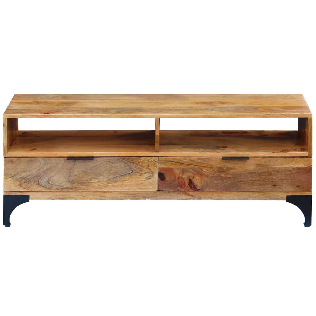 Supporto TV in Legno di Mango 120x35x45 cm - homemem39
