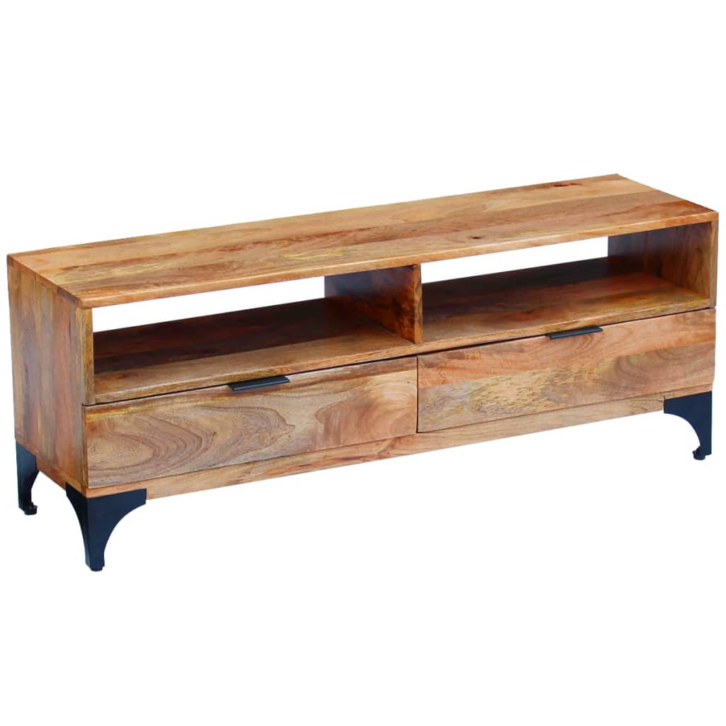 Supporto TV in Legno di Mango 120x35x45 cm - homemem39