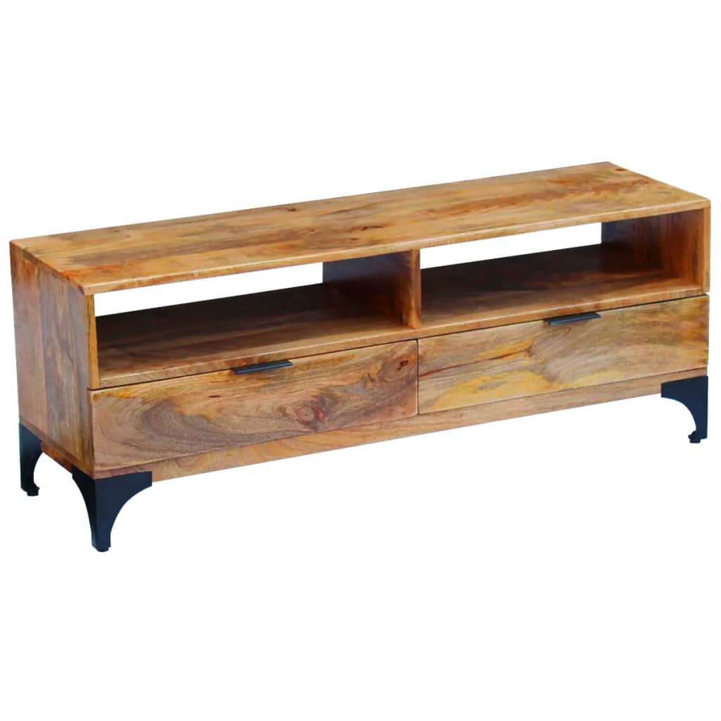 Supporto TV in Legno di Mango 120x35x45 cm - homemem39