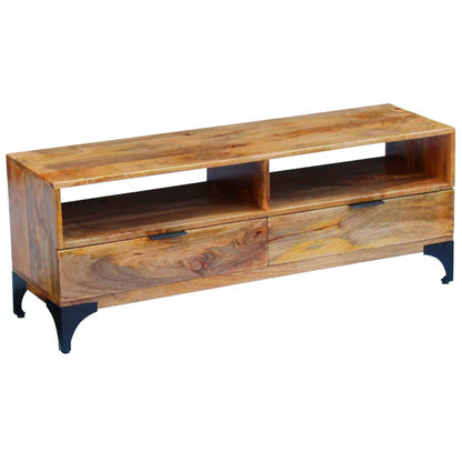 Supporto TV in Legno di Mango 120x35x45 cm - homemem39