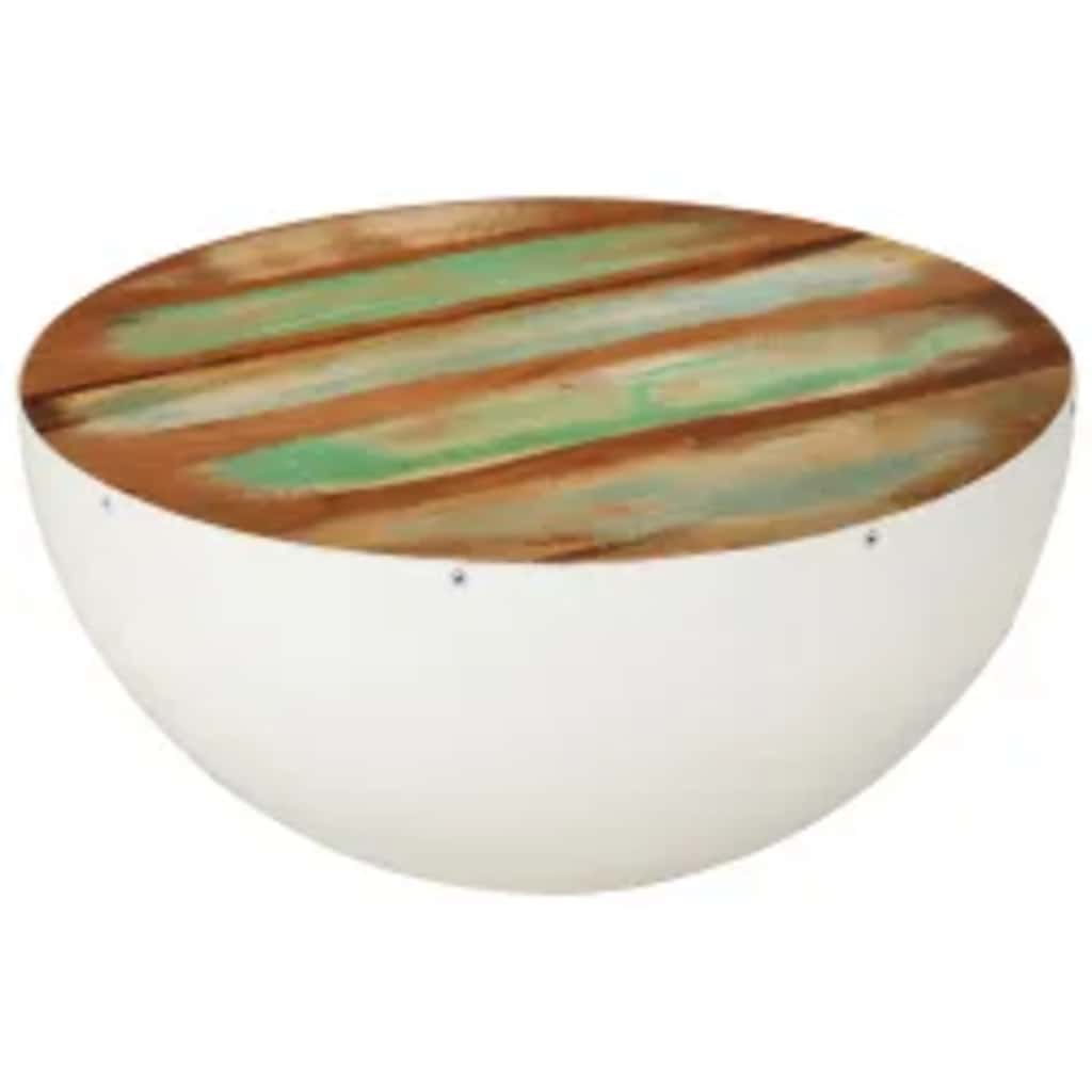 Tavolino da Salotto Forma di Coppa Legno di Recupero 60x60x30cm