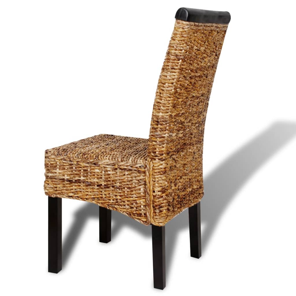 Sedie da Pranzo 2 pz in Abaca e Legno Massello di Mango | homemem39