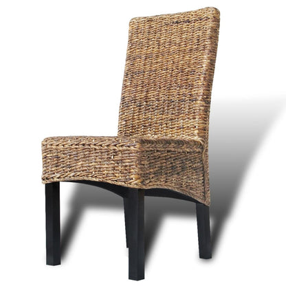 Sedie da Pranzo 2 pz in Abaca e Legno Massello di Mango | homemem39