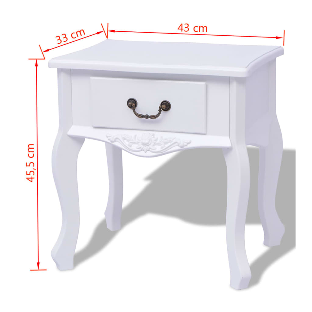 Armadietti da letto 2 pezzi MDF Bianco | homemem39