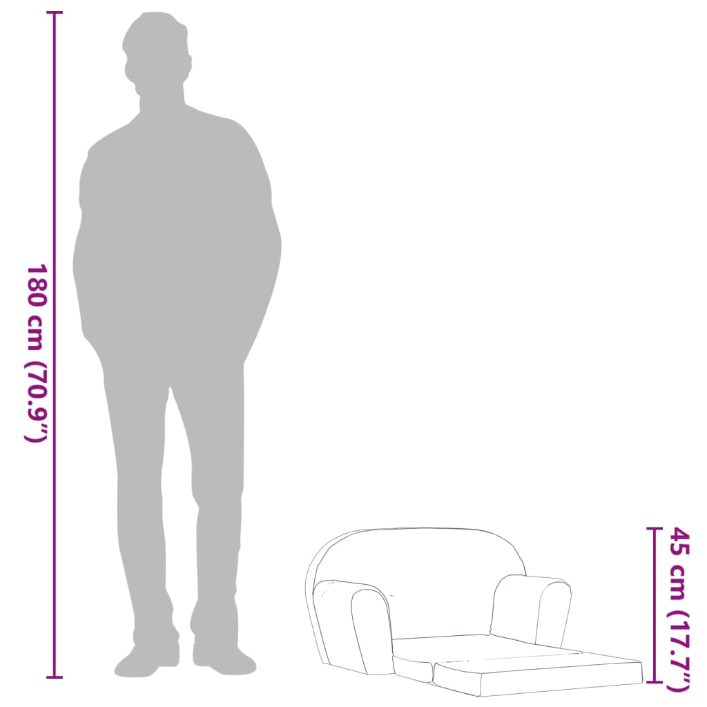 Poltrona Letto per Bambini Grigio Chiaro - homemem39