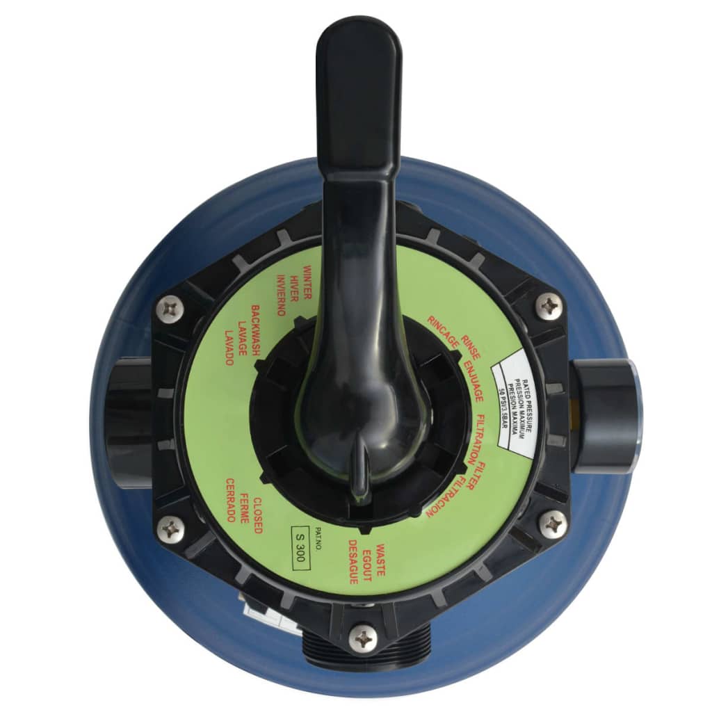 Filtro a Sabbia per Piscine Valvola a 6 Posizioni Blu 460 mm - homemem39