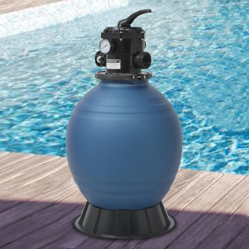 Filtro a Sabbia per Piscine Valvola a 6 Posizioni Blu 460 mm - homemem39