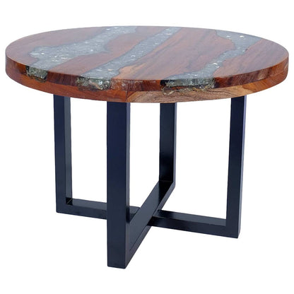 Tavolino da Salotto in Legno di Teak e Resina 60 cm | homemem39