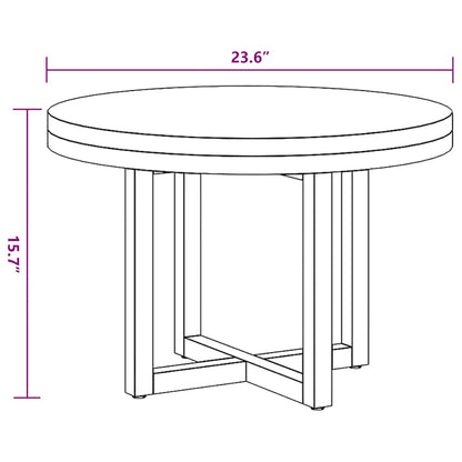 Tavolino da Salotto in Legno di Teak e Resina 60 cm