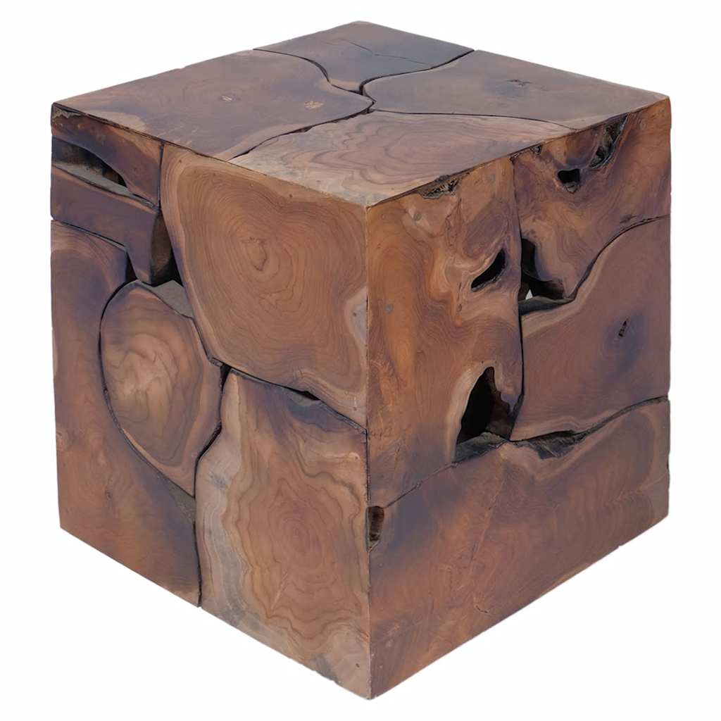 Sgabello Marrone 40x40x45 cm in Legno Massello di Teak