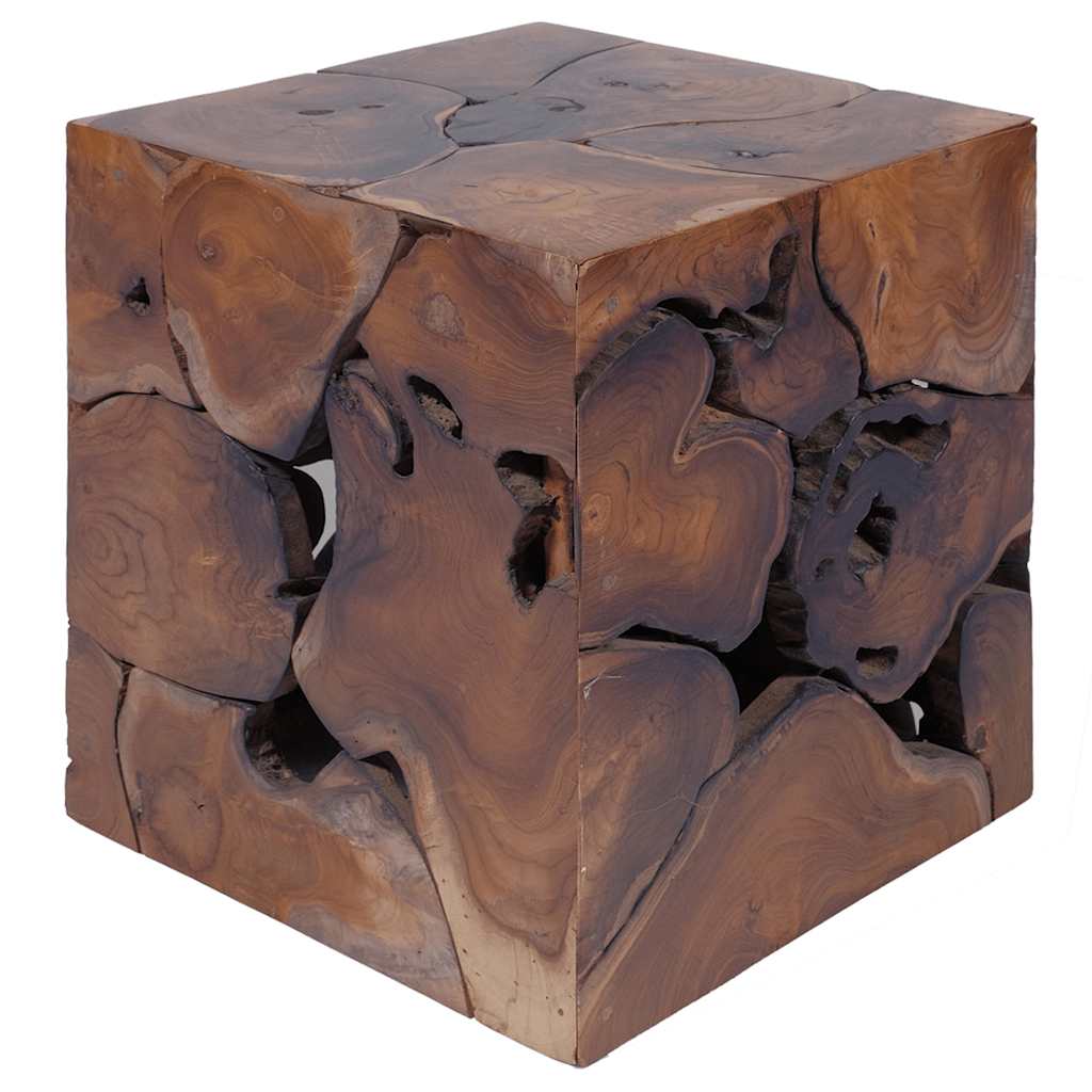 Sgabello Marrone 40x40x45 cm in Legno Massello di Teak