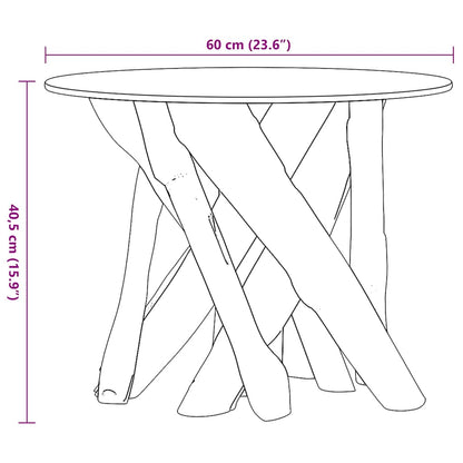 Tavolino da Salotto in Legname Massello di Teak 60 cm | homemem39