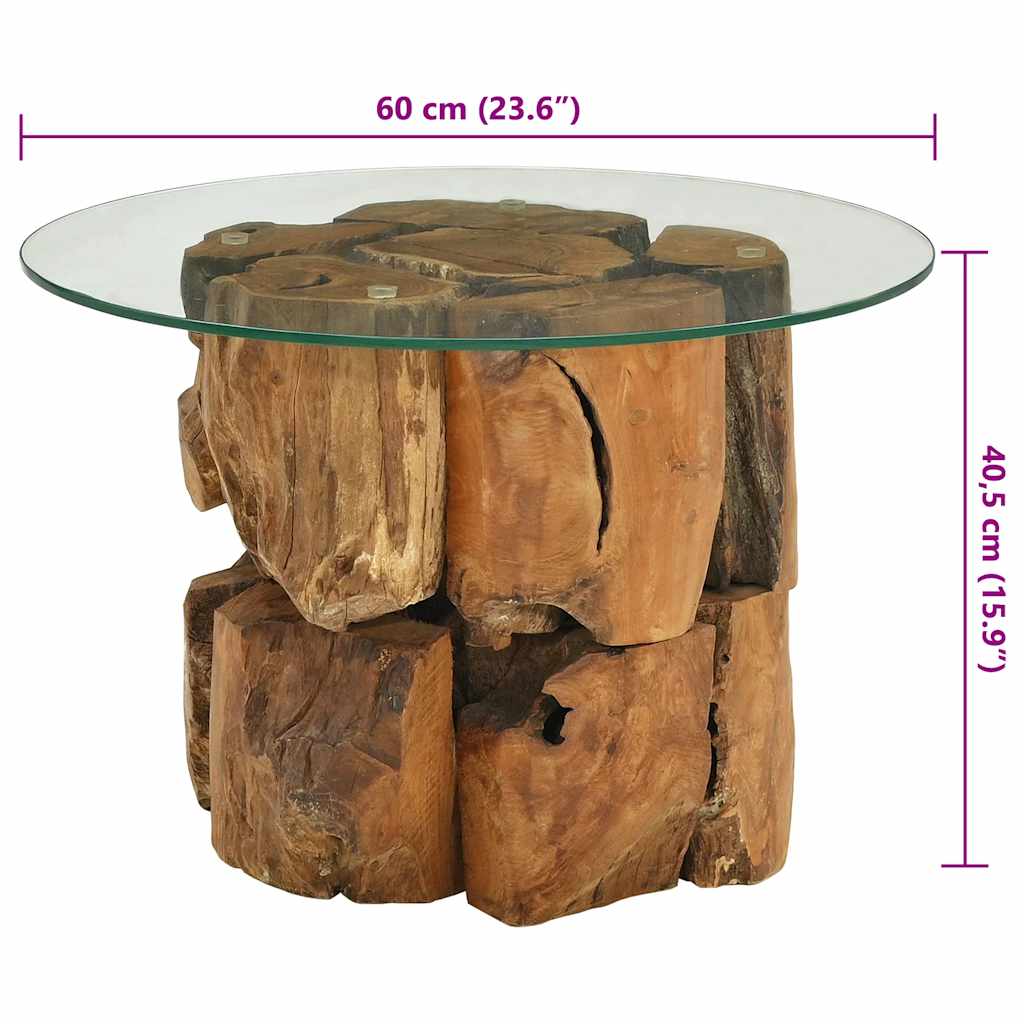 Tavolino da Salotto in Legname Massello di Teak 60 cm | homemem39