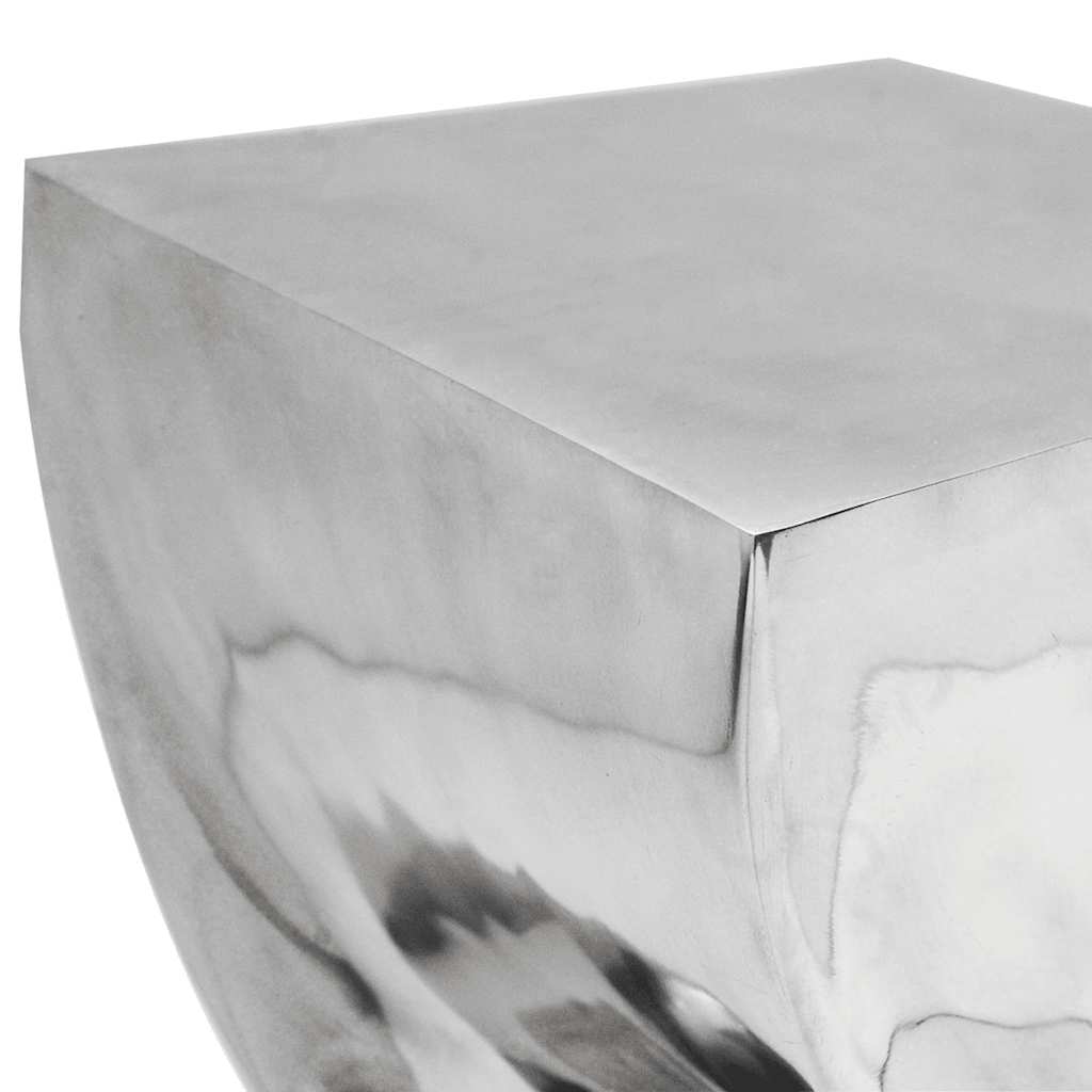 Sgabello/Tavolino Forma Attorcigliata in Alluminio Argentato