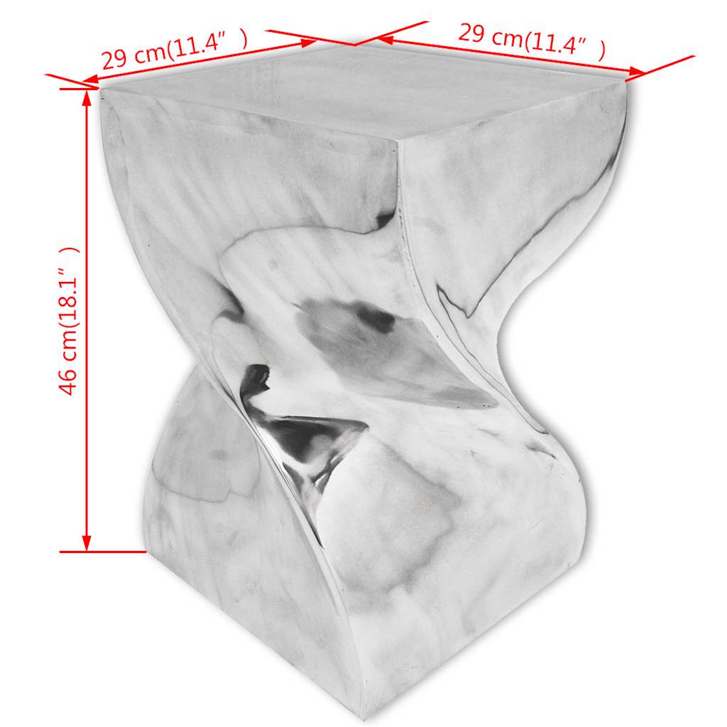 Sgabello/Tavolino Forma Attorcigliata in Alluminio Argentato