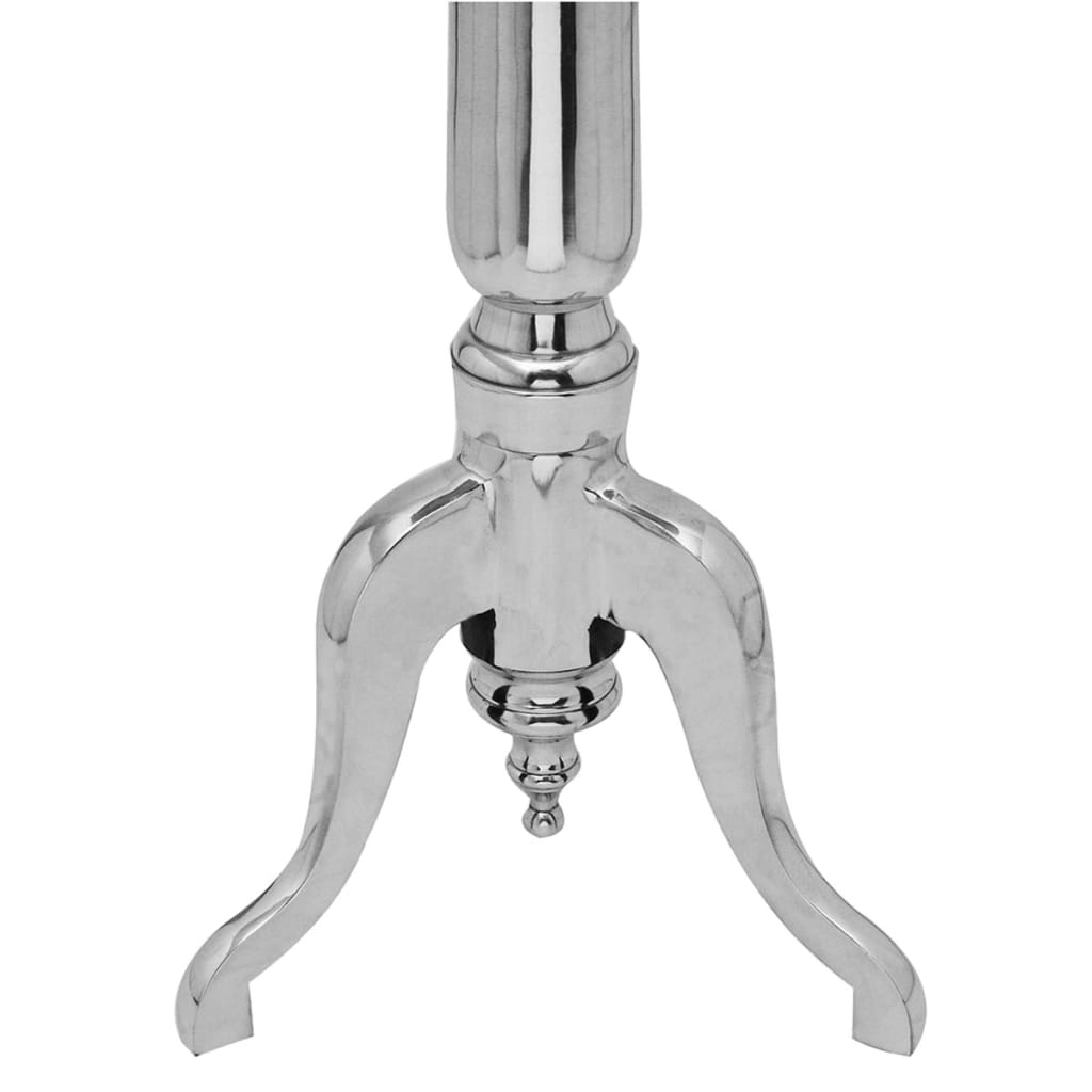 Tavolino da Salotto Rotondo in Alluminio Argentato