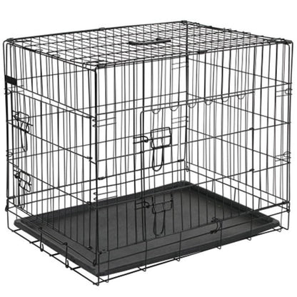 @Pet Gabbia Trasporto per Cani in Metallo 63x44x50,5 cm Nera 15001