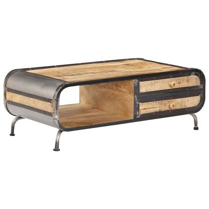 Tavolino da Salotto 100x50x35 cm in Legno Massello di Mango