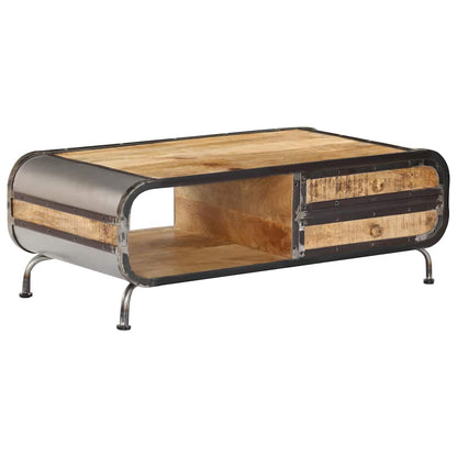 Tavolino da Salotto 100x50x35 cm in Legno Massello di Mango