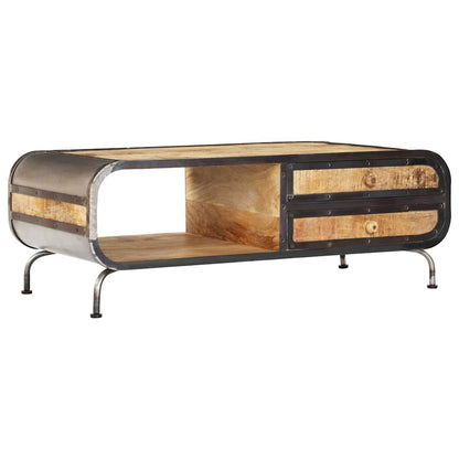 Tavolino da Salotto 100x50x35 cm in Legno Massello di Mango