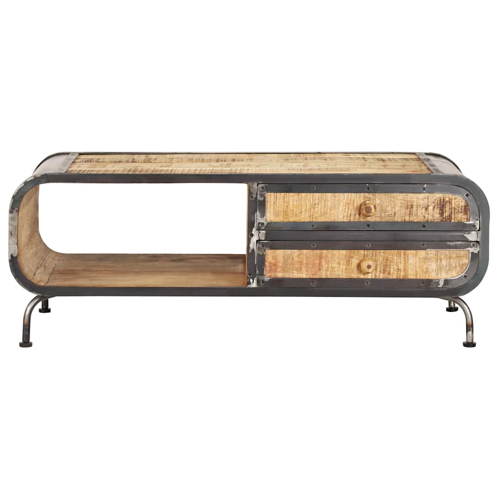 Tavolino da Salotto 100x50x35 cm in Legno Massello di Mango