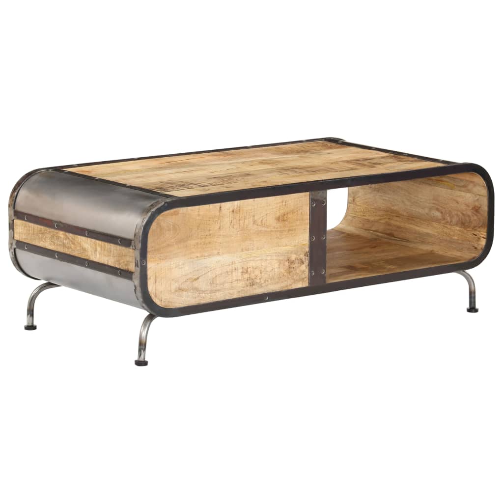 Tavolino da Salotto 100x50x35 cm in Legno Massello di Mango | homemem39
