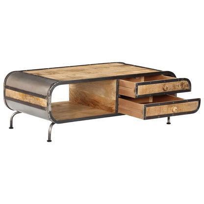 Tavolino da Salotto 100x50x35 cm in Legno Massello di Mango