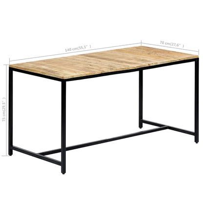 Tavolo da Pranzo 140x70x75 cm in Legno Massello di Mango Grezzo | homemem39
