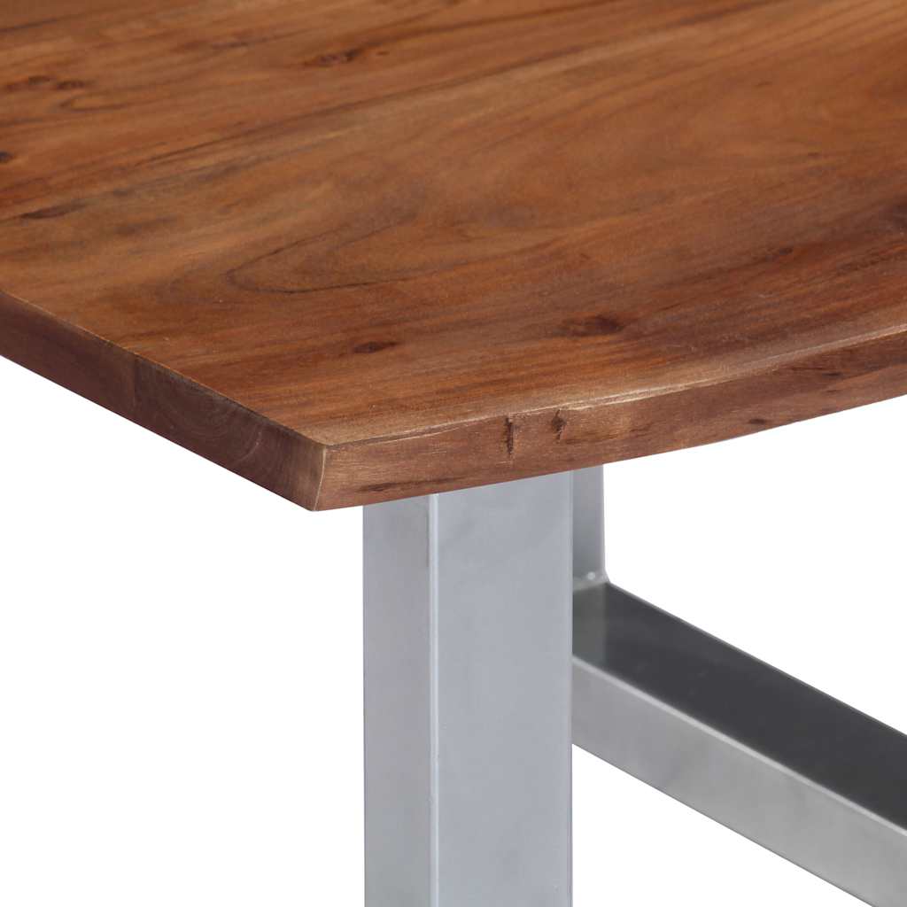 Tavolino da Salotto con Bordi Vivi 60x60x40 cm Massello Acacia