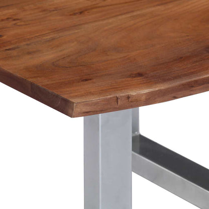 Tavolino da Salotto con Bordi Vivi 60x60x40 cm Massello Acacia