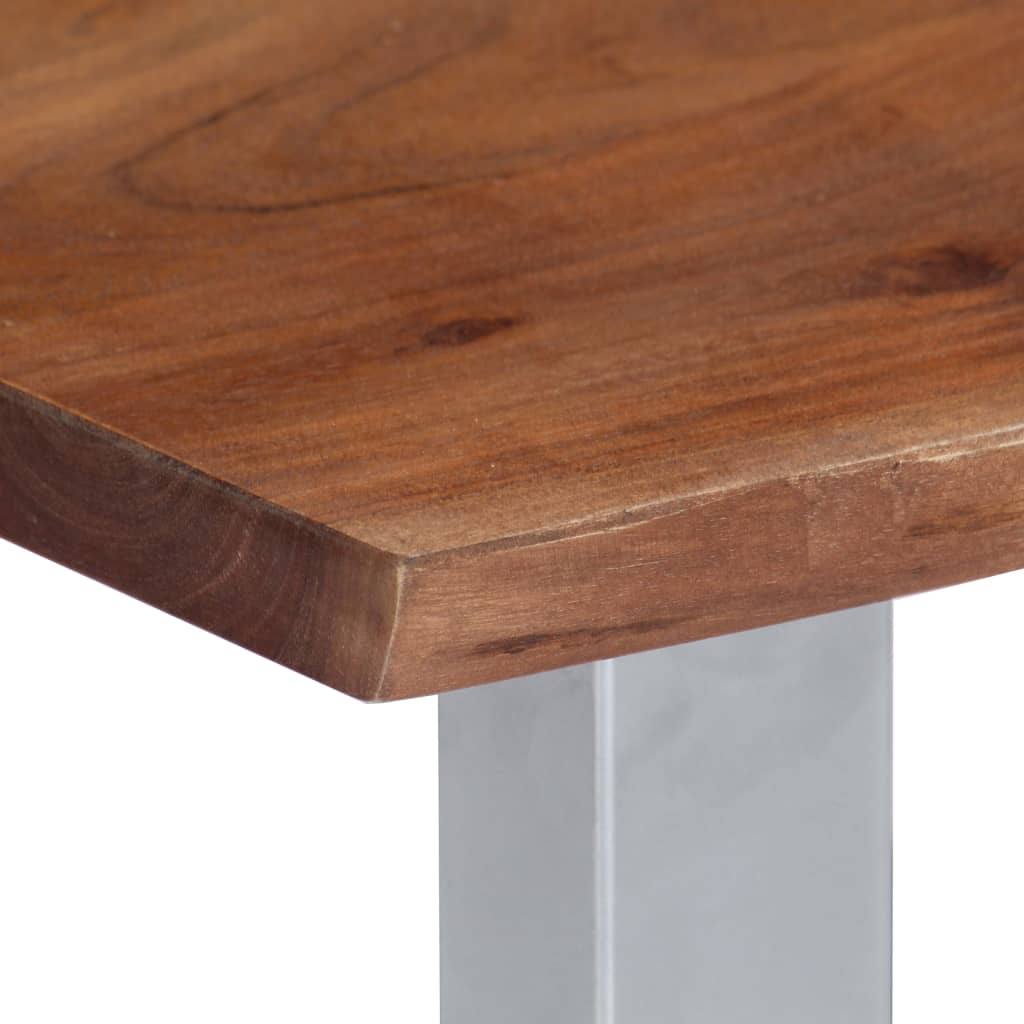 Tavolino da Salotto con Bordi Vivi 60x60x40 cm Massello Acacia | homemem39