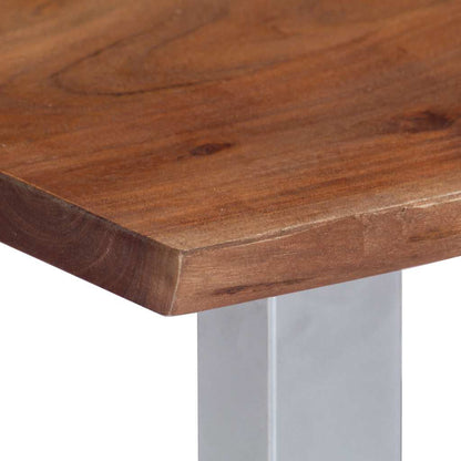 Tavolino da Salotto con Bordi Vivi 60x60x40 cm Massello Acacia