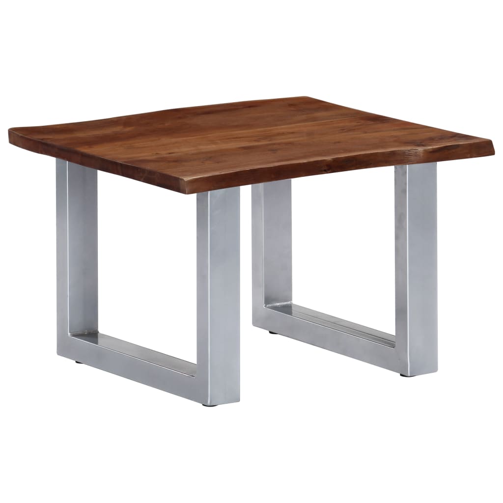 Tavolino da Salotto con Bordi Vivi 60x60x40 cm Massello Acacia | homemem39