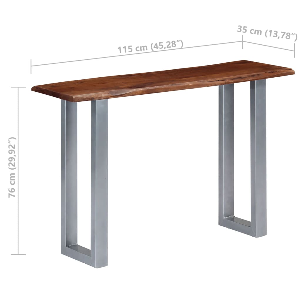 Tavolo Consolle 115x35x76 cm Legno Massello e Ferro - homemem39