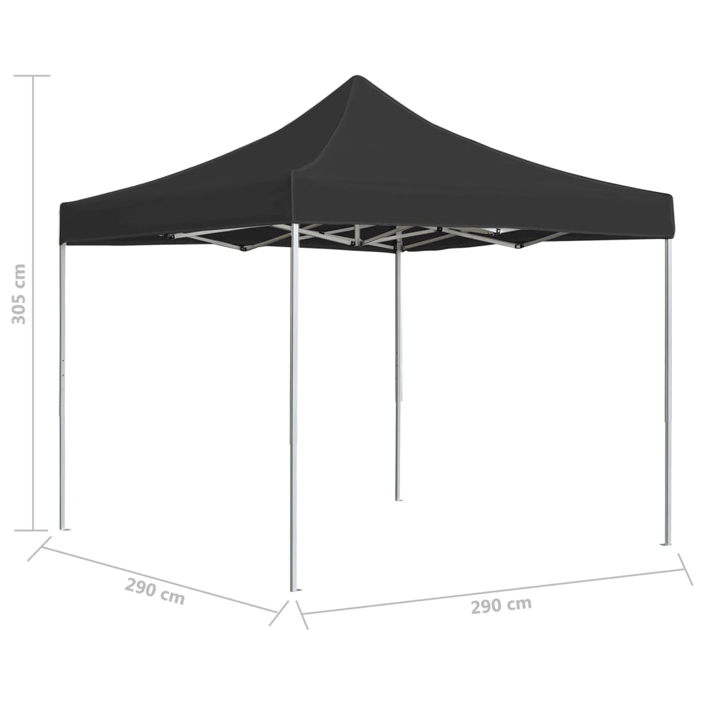 Gazebo Professionale Pieghevole in Alluminio 3x3 m Antracite - homemem39