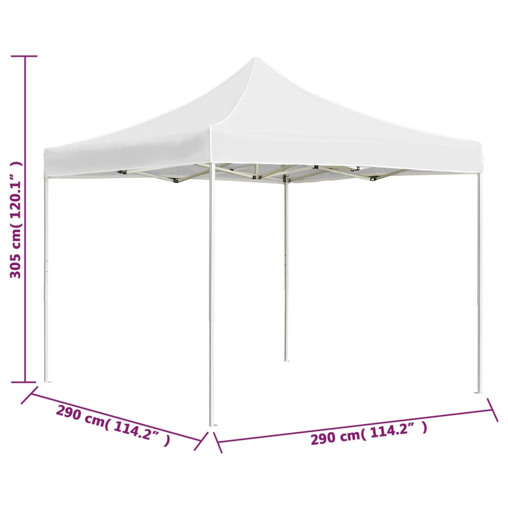Gazebo Professionale Pieghevole in Alluminio 3x3m Bianco | homemem39
