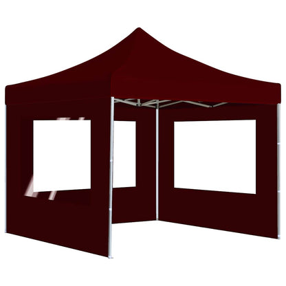 Gazebo Pieghevole in Alluminio con Pareti 3x3 m Rosso Vino - homemem39