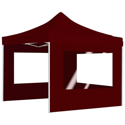 Gazebo Pieghevole in Alluminio con Pareti 3x3 m Rosso Vino - homemem39