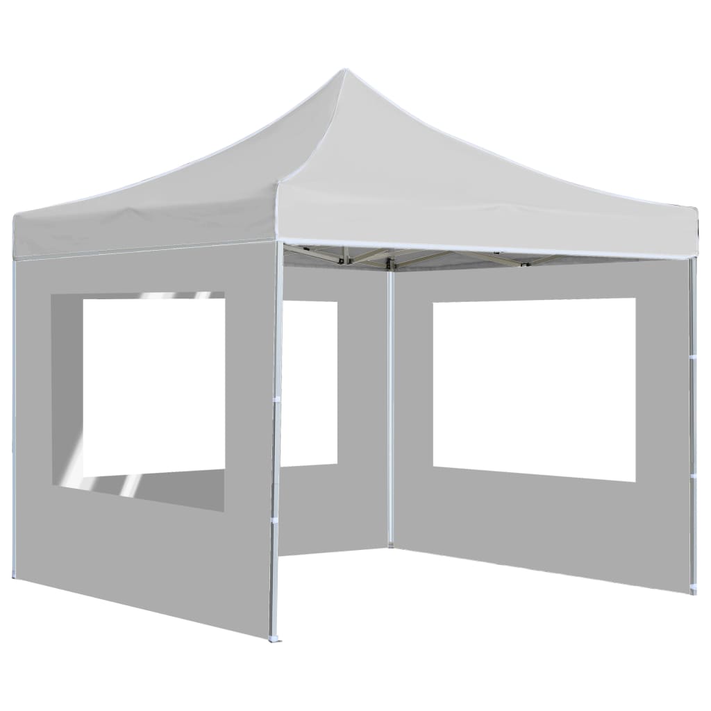 Gazebo Pieghevole con Pareti in Alluminio 3x3 m Bianco - homemem39