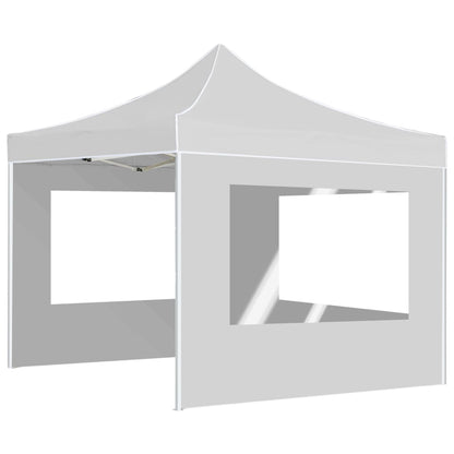 Gazebo Pieghevole con Pareti in Alluminio 3x3 m Bianco - homemem39