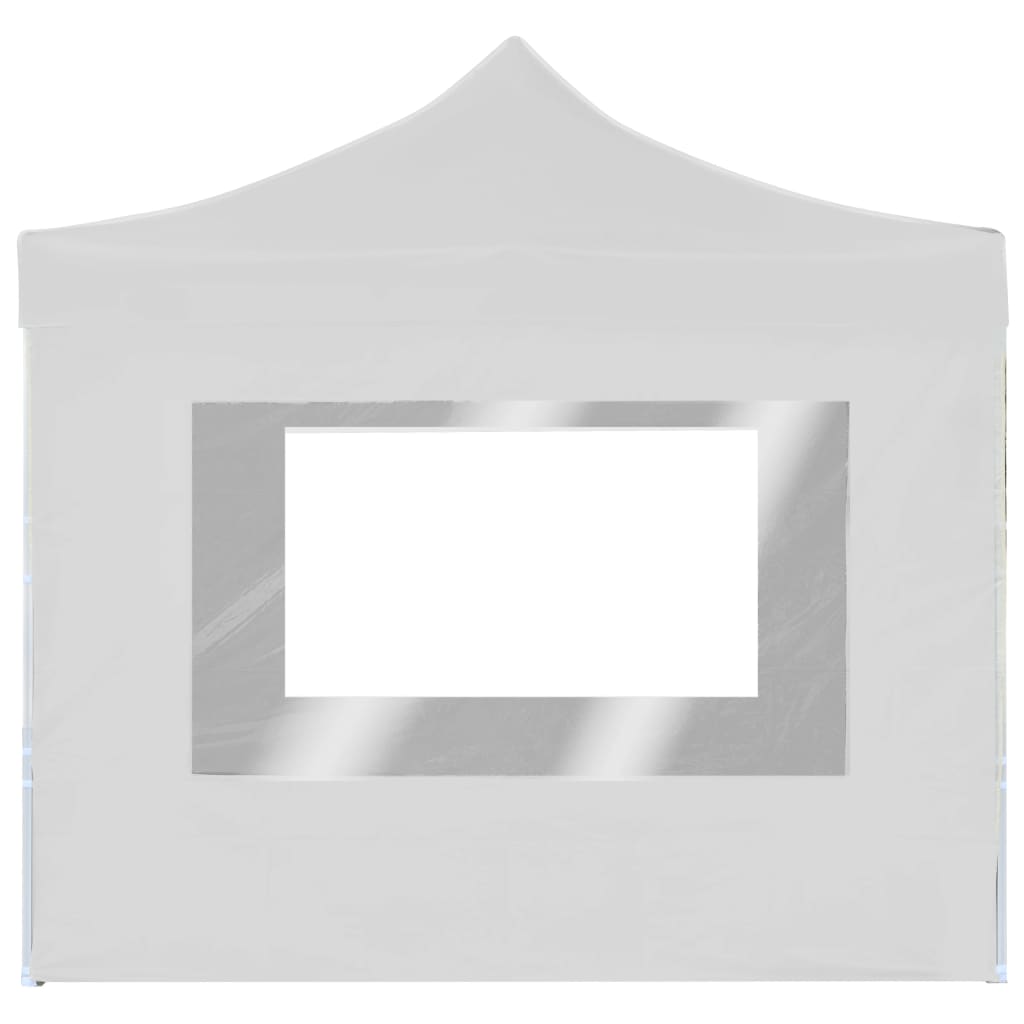 Gazebo Pieghevole con Pareti in Alluminio 3x3 m Bianco - homemem39