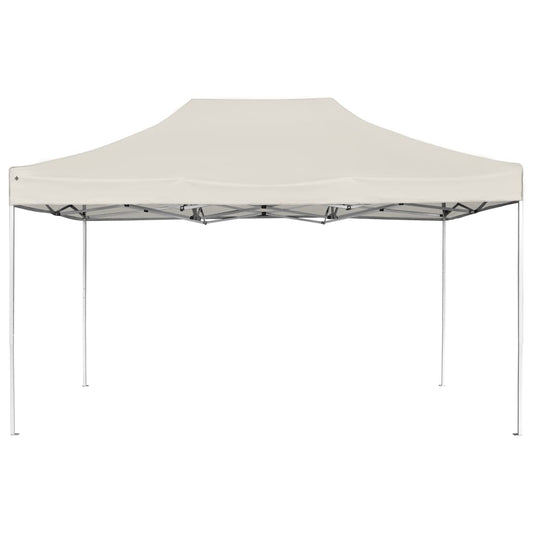 Gazebo Professionale Pieghevole in Alluminio 4,5x3 m Crema - homemem39