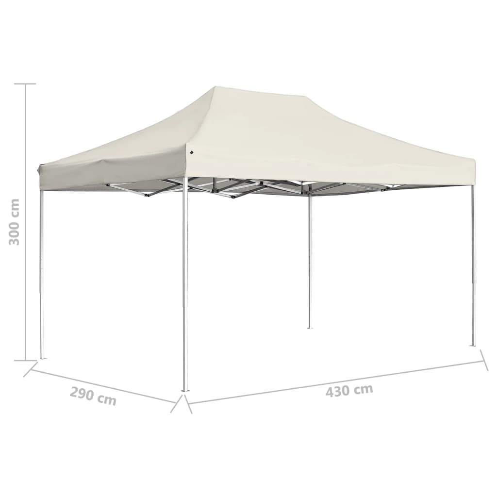 Gazebo Professionale Pieghevole in Alluminio 4,5x3 m Crema - homemem39