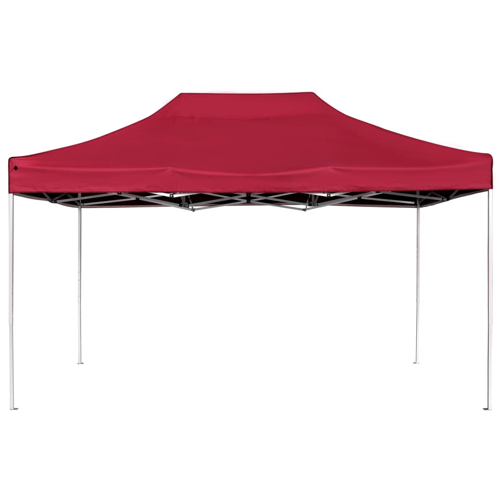 Gazebo Professionale Pieghevole Alluminio 4,5x3 m Rosso Vino - homemem39
