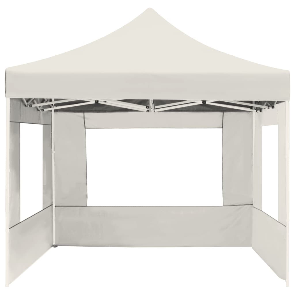Gazebo Professionale Pieghevole Pareti Alluminio 4,5x3m Crema - homemem39