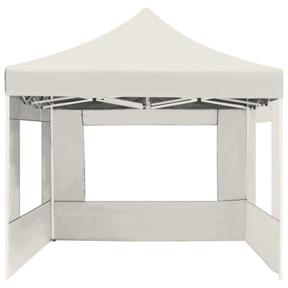 Gazebo Professionale Pieghevole Pareti Alluminio 4,5x3m Crema - homemem39