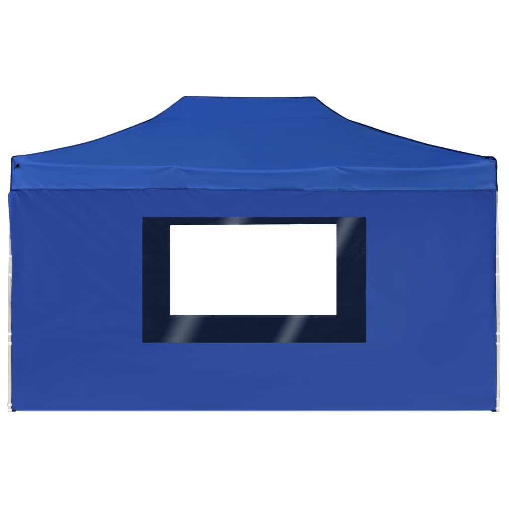 Gazebo Professionale Pieghevole Pareti Alluminio 4,5x3m Blu - homemem39