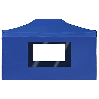 Gazebo Professionale Pieghevole Pareti Alluminio 4,5x3m Blu - homemem39