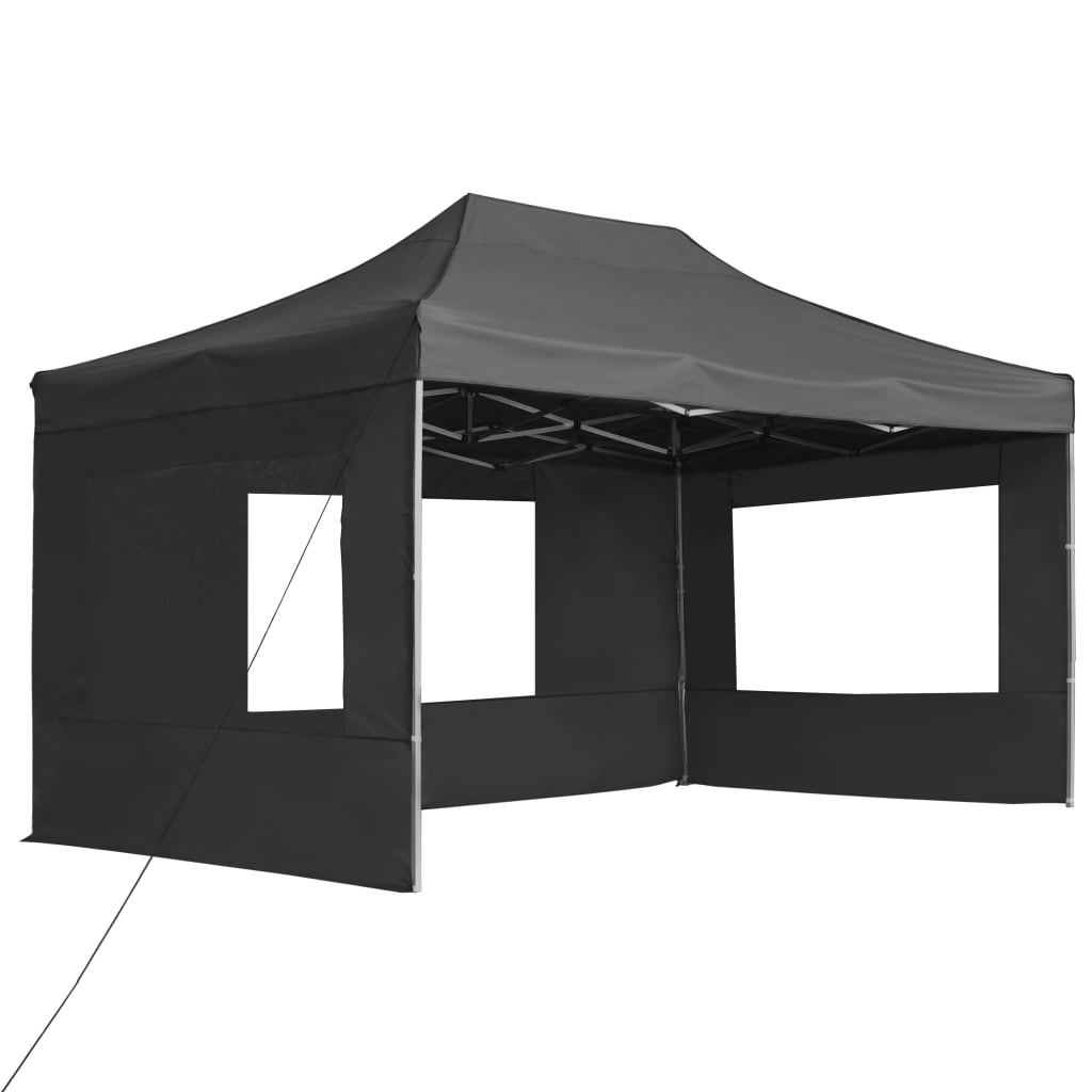 Gazebo Pieghevole con Pareti in Alluminio 4,5x3m Antracite - homemem39
